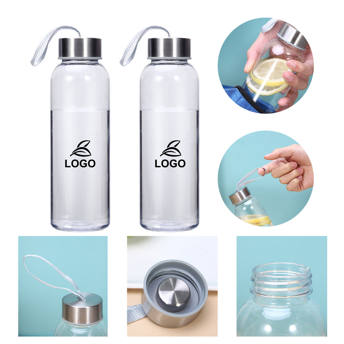 SUPSAW37 Clear Reusable Drinking Bottle