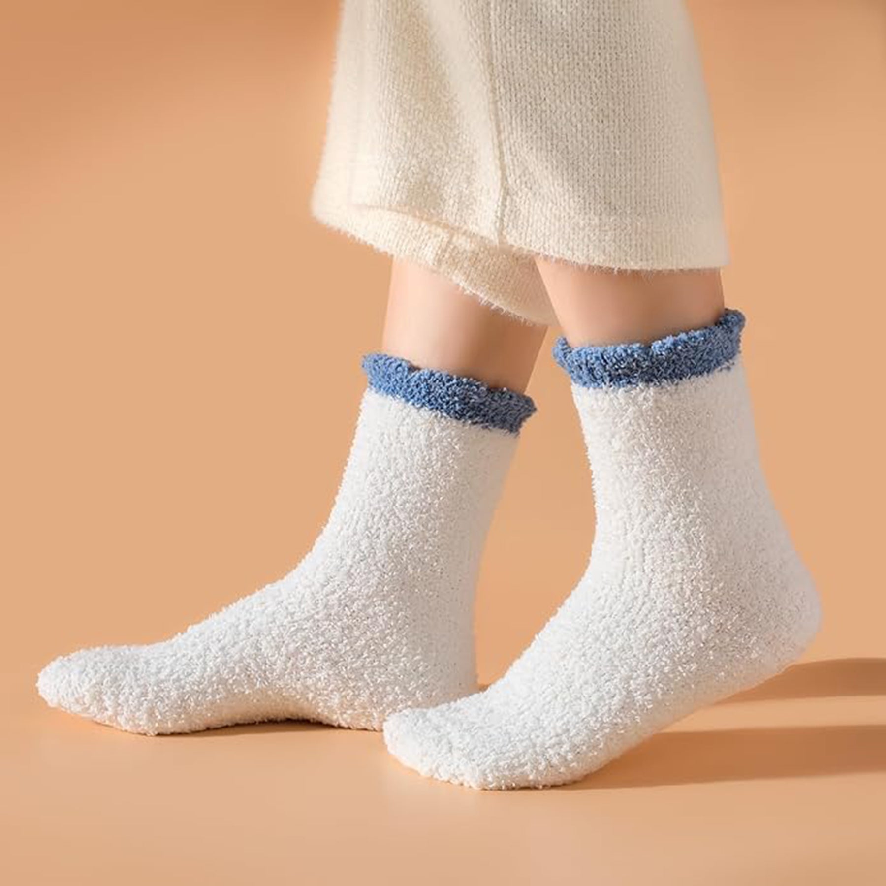 SUPSAW44 Soft Cozy Fluffy Slipper Socks