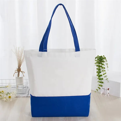 SUPSAZ010 Custom Two-Tone Canvas Tote Bag