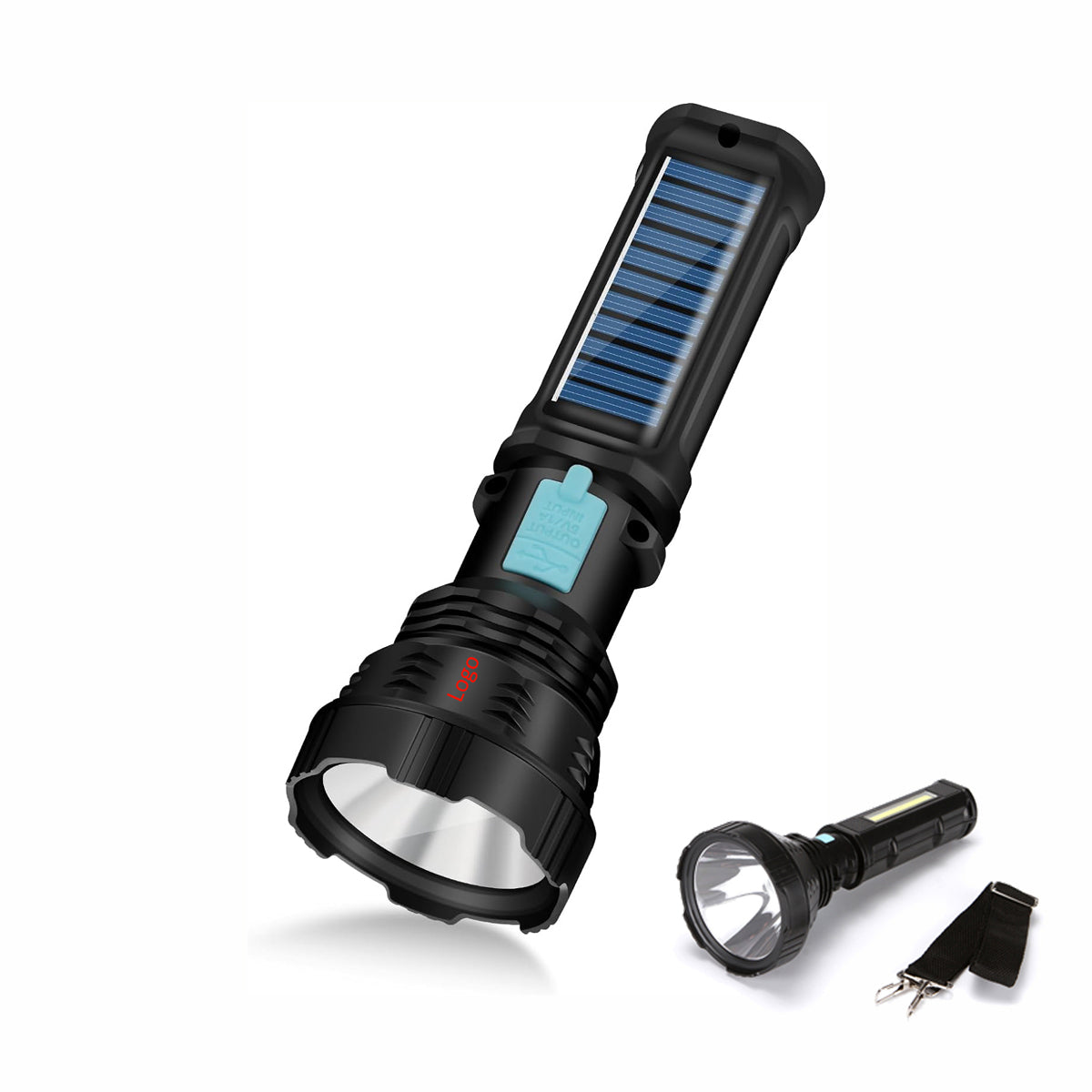 HUPSAZ11 Waterproof Solar Handheld Rechargeable Flashlights