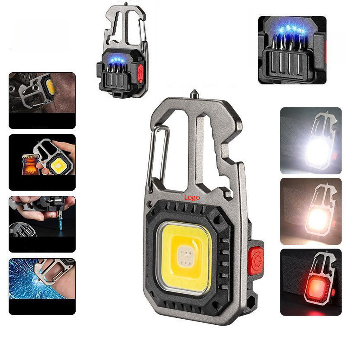 HUPSAZ15 Rechargeable Small Led Keychain Flashlights Bottle Opener