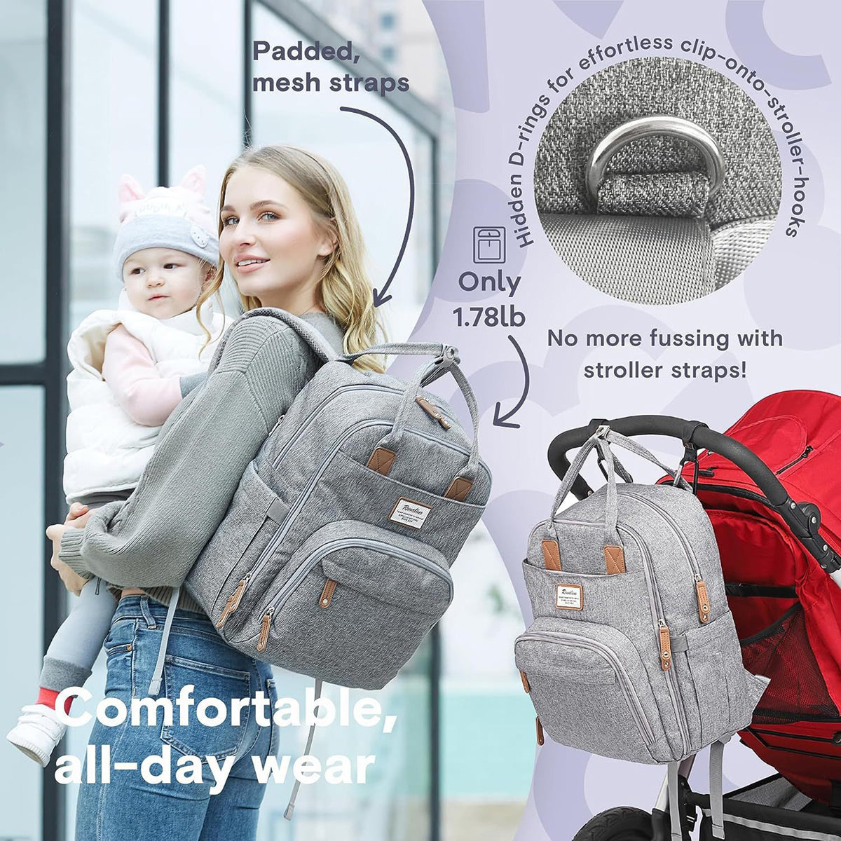 HUPSAZ36 Multifunction Travel Pack Maternity Baby Changing Bags