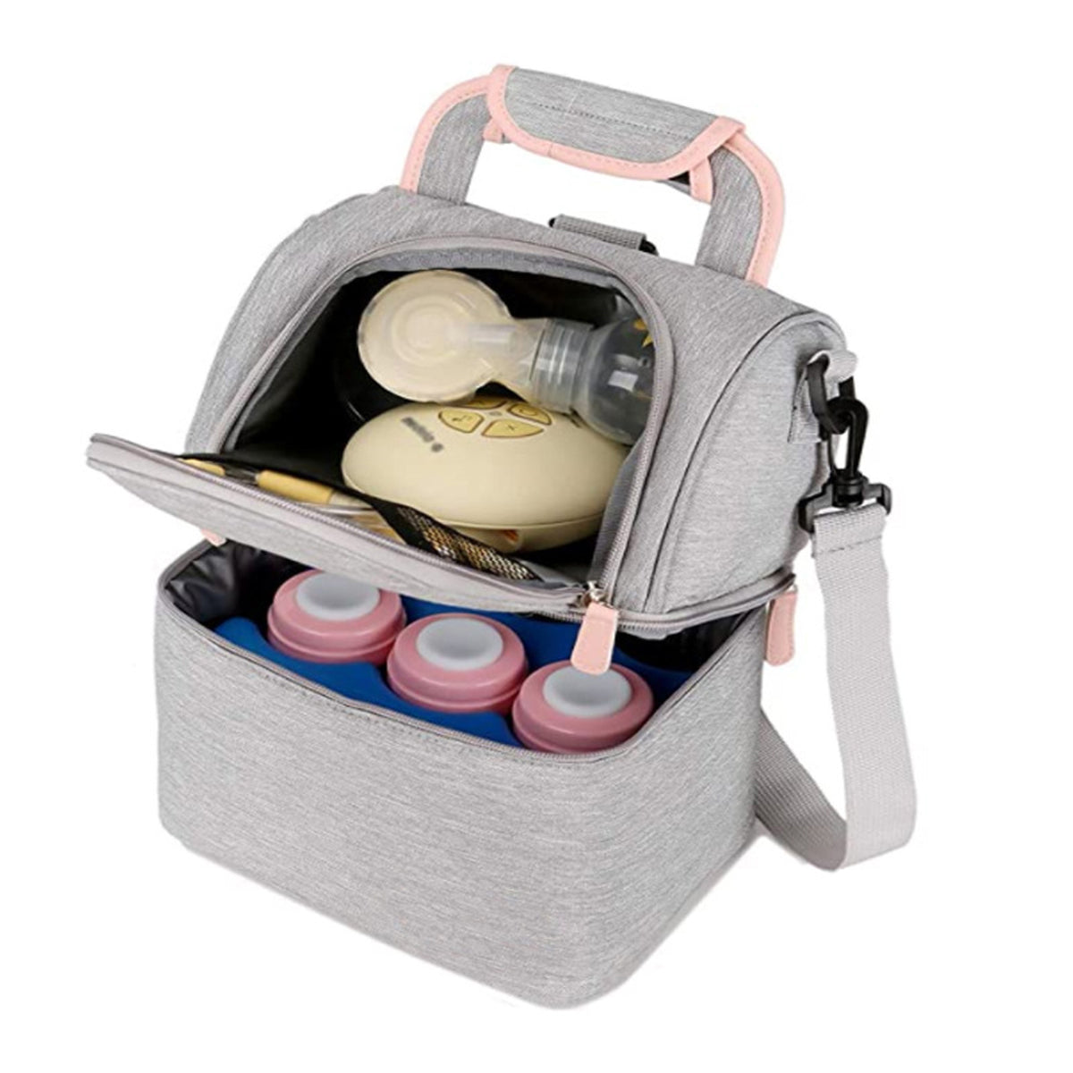 HUPSAZ46 Double Layer Breast Milk Baby Bottle Cooler Bag