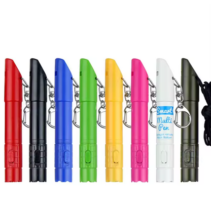 SUPSBL148 Multi-function Flashlight Whistle Ballpoint Pen