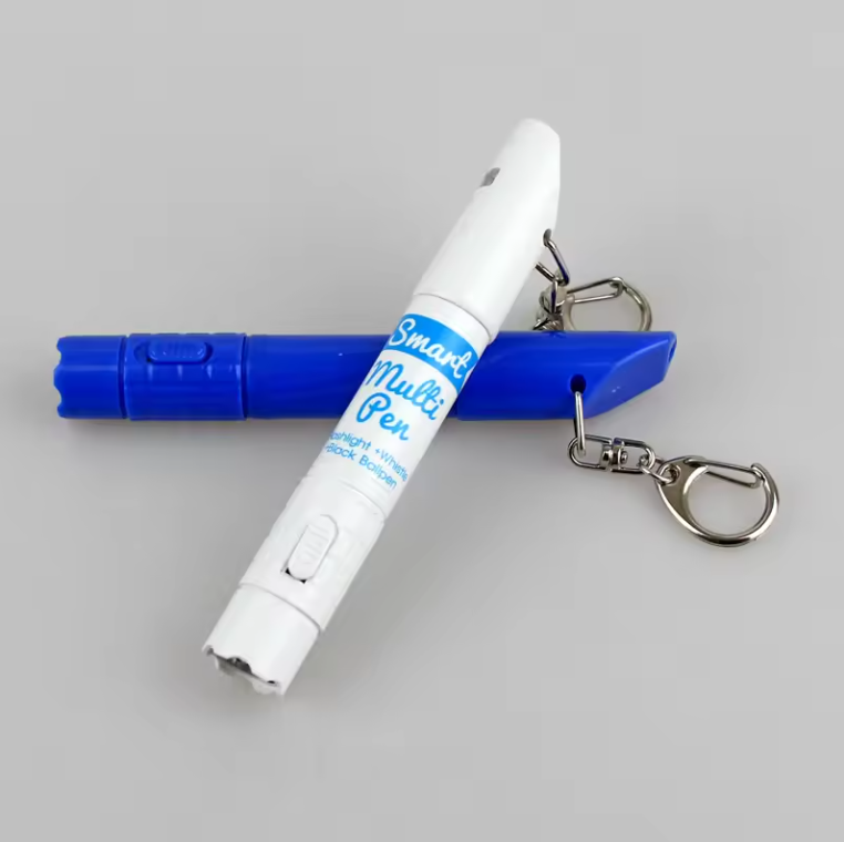 SUPSBL148 Multi-function Flashlight Whistle Ballpoint Pen