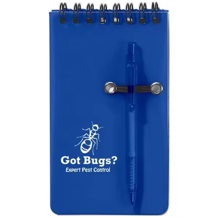 SUPSBL153 Custom Spiral Pocket Jotter with Pen