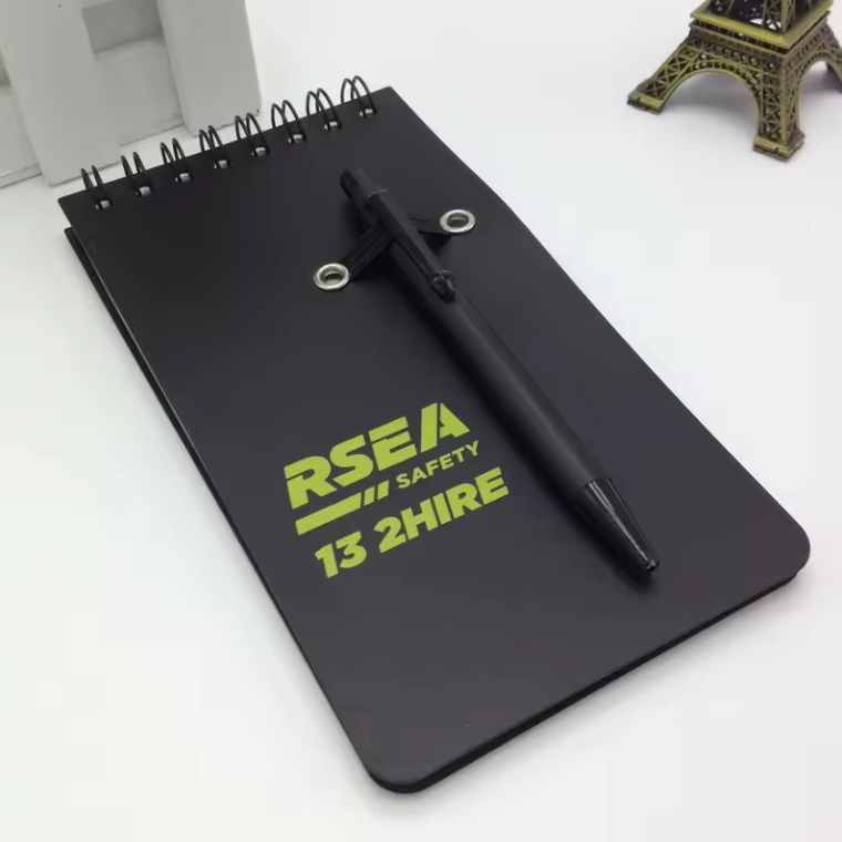 SUPSBL153 Custom Spiral Pocket Jotter with Pen