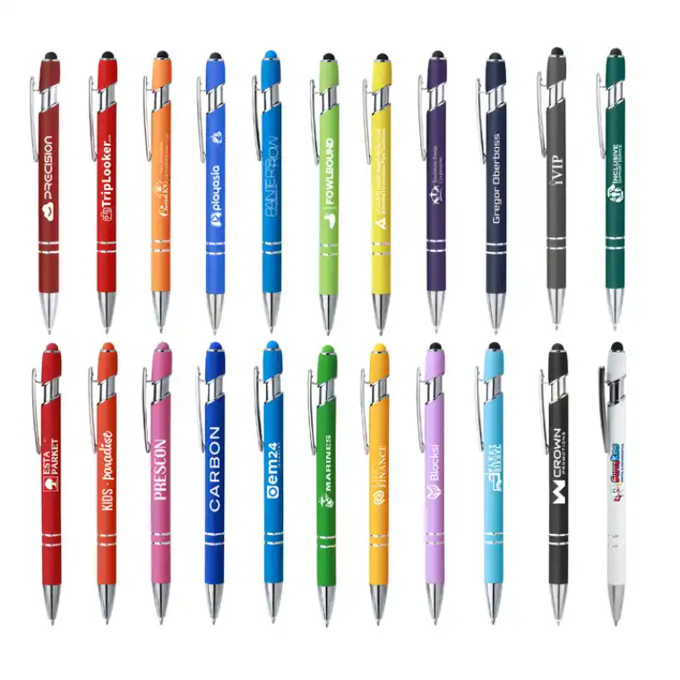 SUPSBL18 Rubberized Soft Stylus Metal Ballpoint Pen