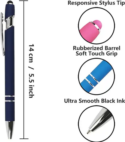 SUPSBL18 Rubberized Soft Stylus Metal Ballpoint Pen