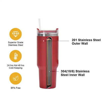 SUPSBL23 30 OZ Travel Mug with Handle and Straw Lid