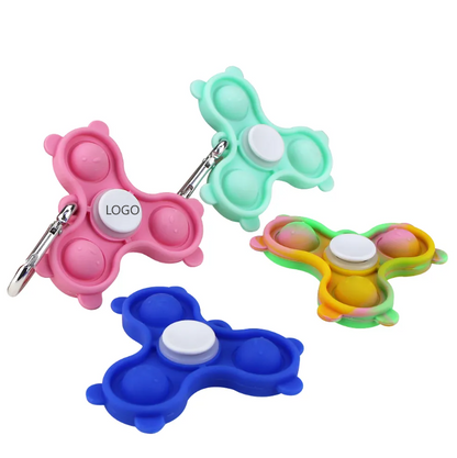 SUPSBL38 Silicone Stress Reliever Spinning Fidget Spinner Toys with Keychain