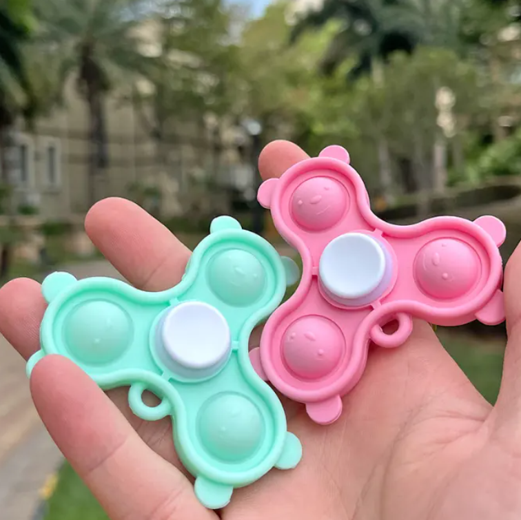 SUPSBL38 Silicone Stress Reliever Spinning Fidget Spinner Toys with Keychain