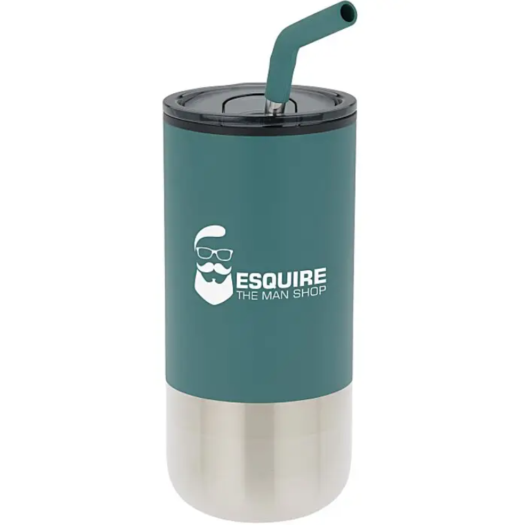 SUPSBL52 16 Oz. Double Wall Tumbler with Straw