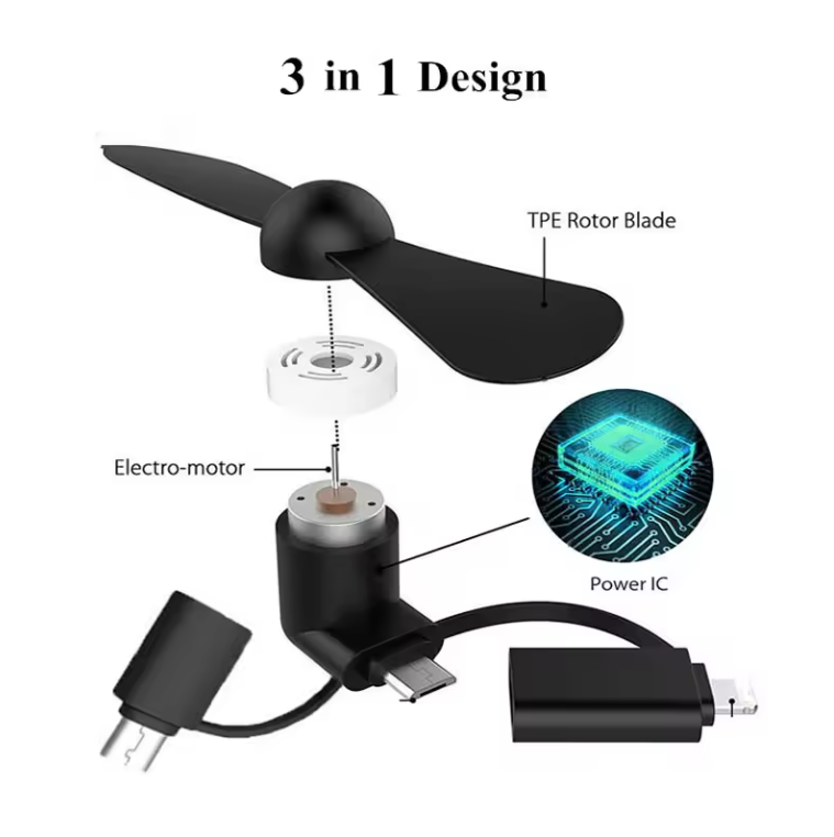 SUPSBL75 Custom Logo 3 in 1 Mobile Phone Fan