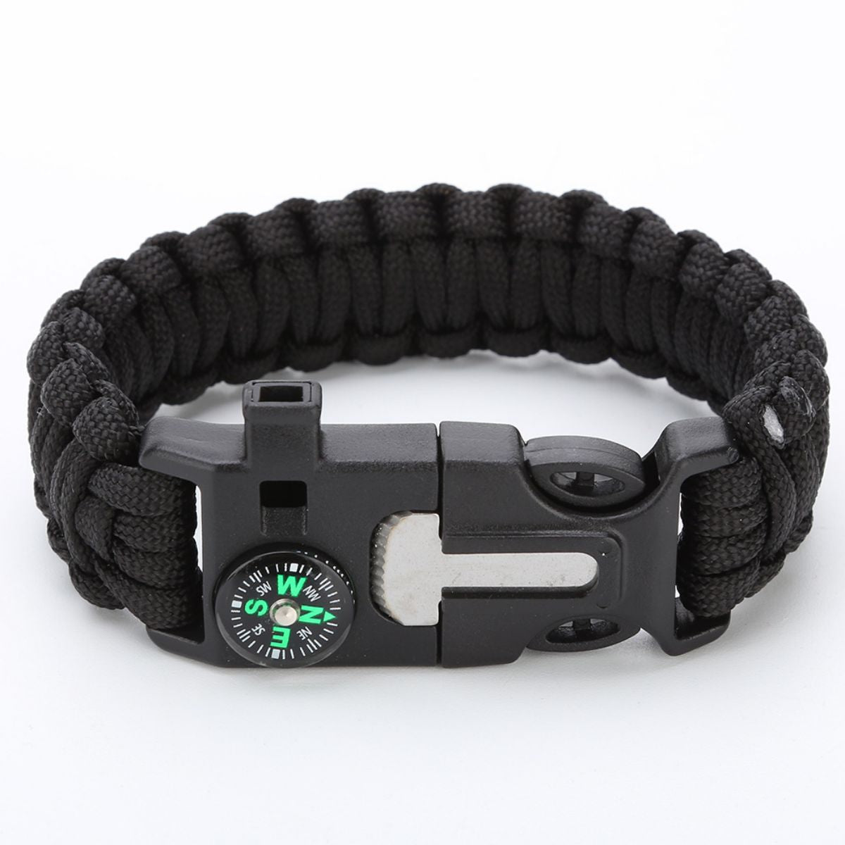 SUPSCW13 Survival Bracelet 5-in-1 Emergency Kit with Flint Fire Starter, Whistle Loud, Compass, Parachute Cord,Tactical Survival Gear and Equipment, Perfect for Hiking, Camping, Hunning.