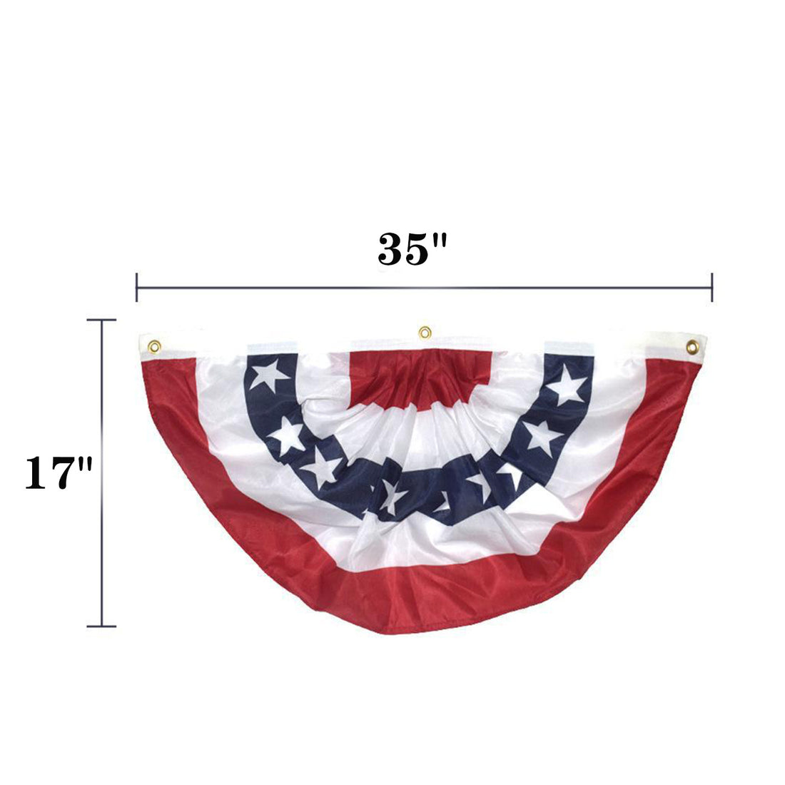 SUPSCW17 1,7 x 3,5 Fuß amerikanische gefaltete Fächerflagge, amerikanische Flaggen-Wimpelkette für draußen, patriotische US-Halbfächer-Bannerflagge für den 4. Juli, Memorial Day, Unabhängigkeitstag, Dekoration für drinnen und draußen