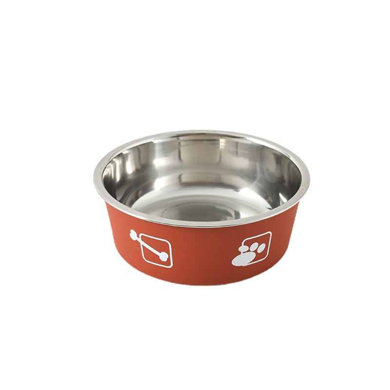 SUPSCW45 Assorted Bones and Paw Prints Stainless Steel Medium Pet Bowl for Dog and cat.