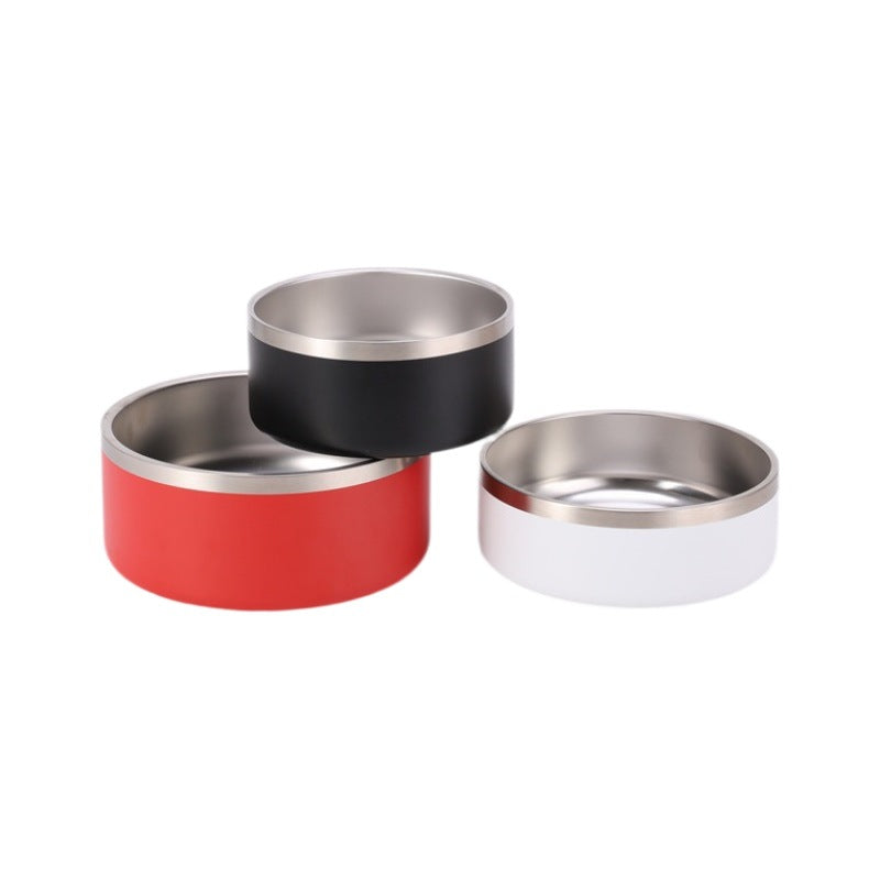 SUPSCW46 42oz Stainless steel double wall dog bowls, BPA free non slip pet dishes with rubber base.