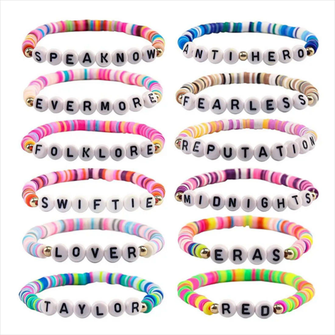 SUPSJC26 Armband mit Alphabet-Perlen in Regenbogenfarben