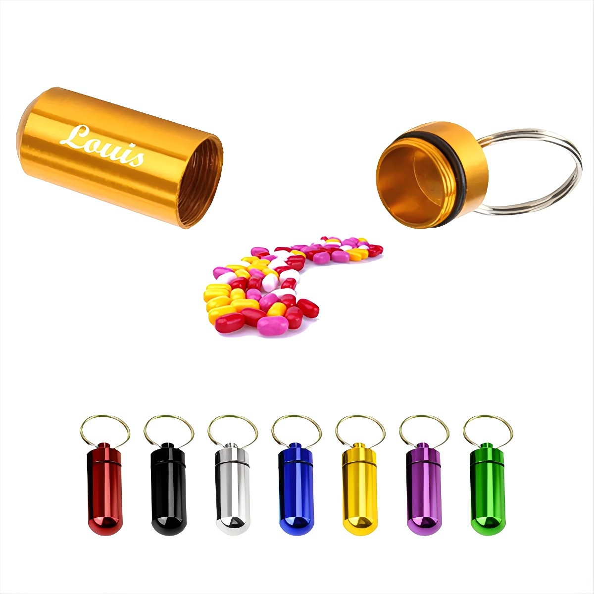 SUPSJC28 Metal Pill Box With Keychain