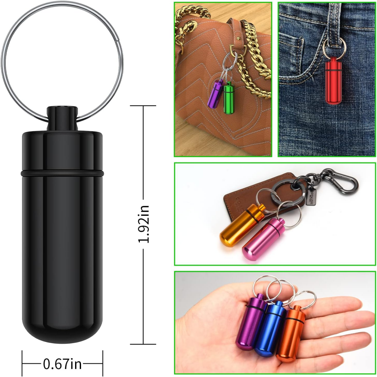 SUPSJC28 Metal Pill Box With Keychain