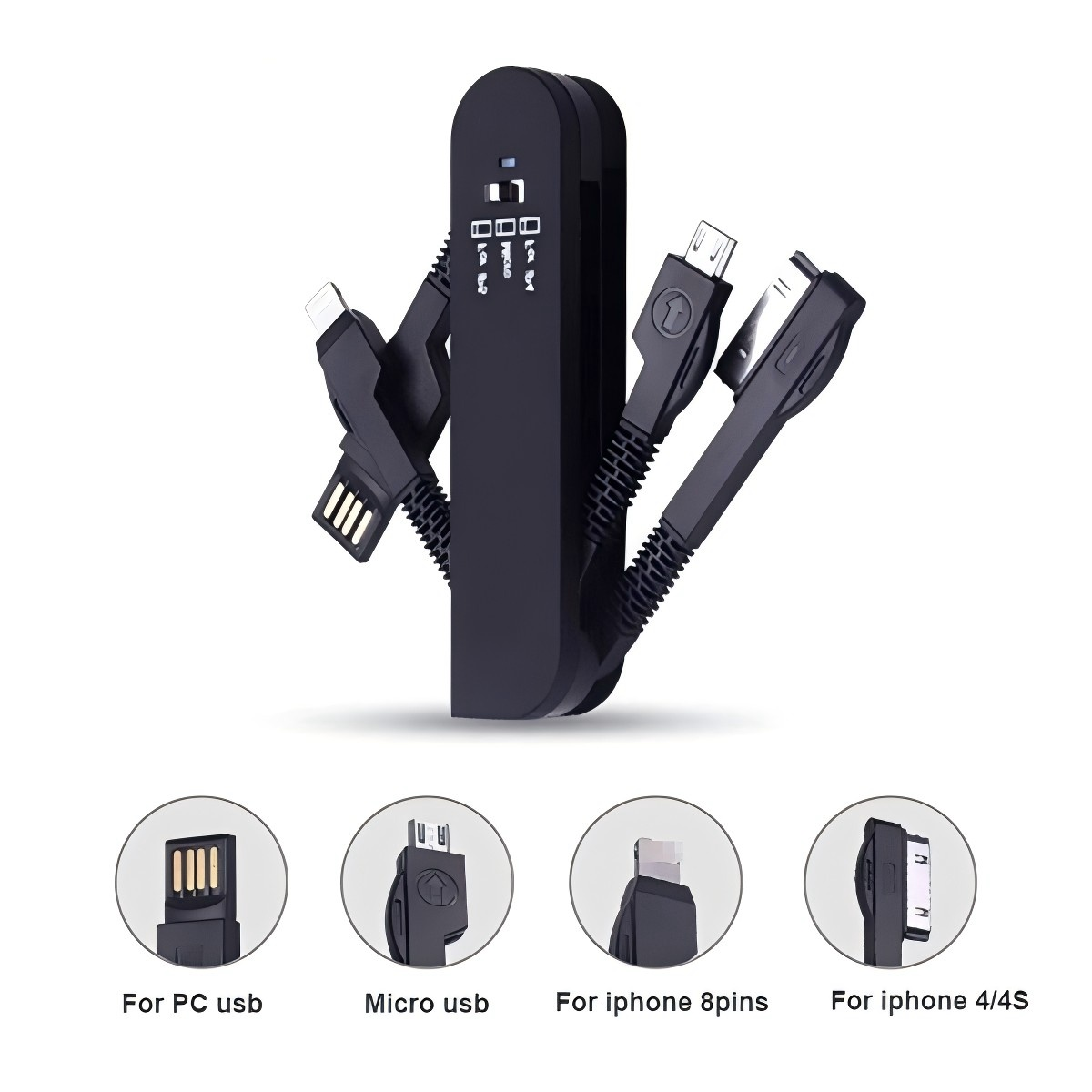 SUPSJC45 Swiss Army Knife Style 3 In 1 Foldable USB Charging Cable