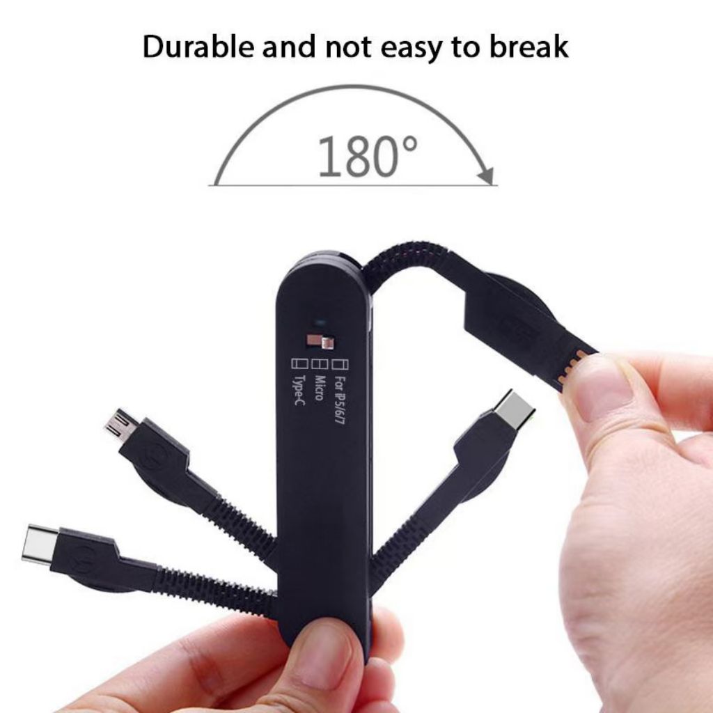 SUPSJC45 Swiss Army Knife Style 3 In 1 Foldable USB Charging Cable