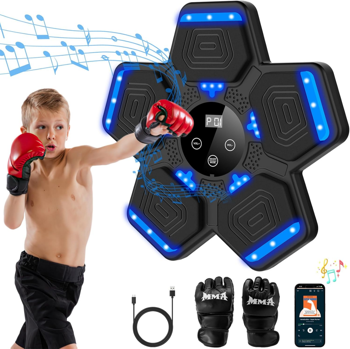 SUPSJC68 Music Boxing Machine With Boxing Gloves