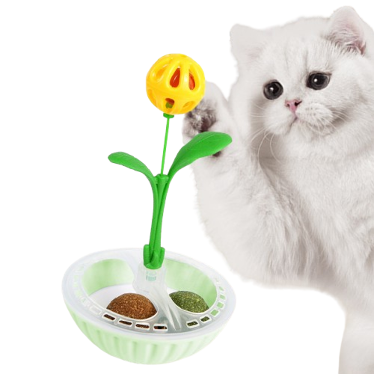 SUPSJY11 Interactive Tumbler Cat Toy with Feather and Bell Toppers