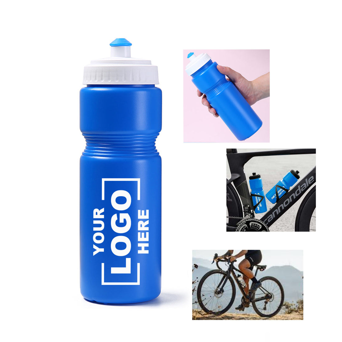 HUPSRC03 Colored Bike Bottle Made 24 OZ With Push Spout