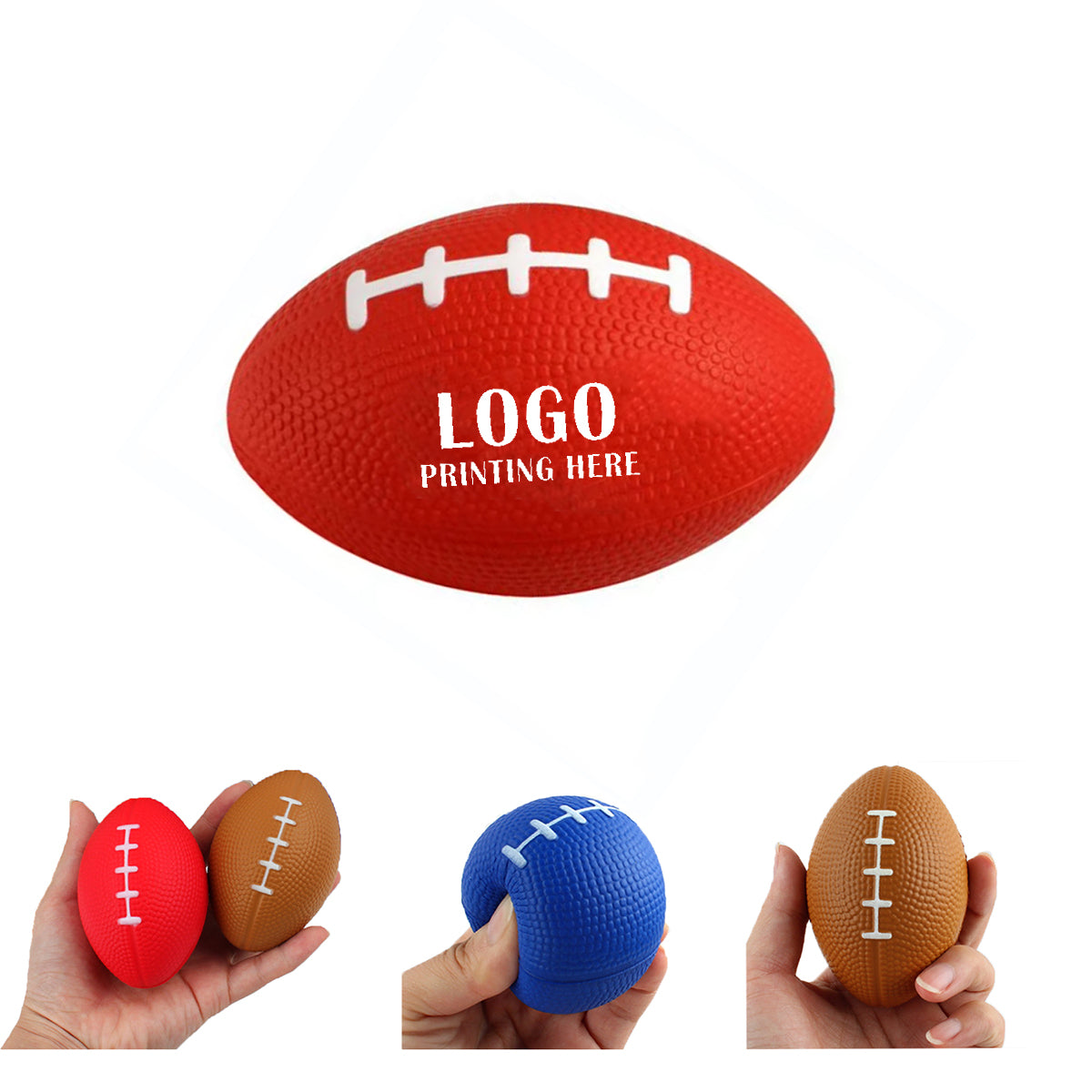 SUPSRC12 Gridiron Stress Ball 1 Color Imprint