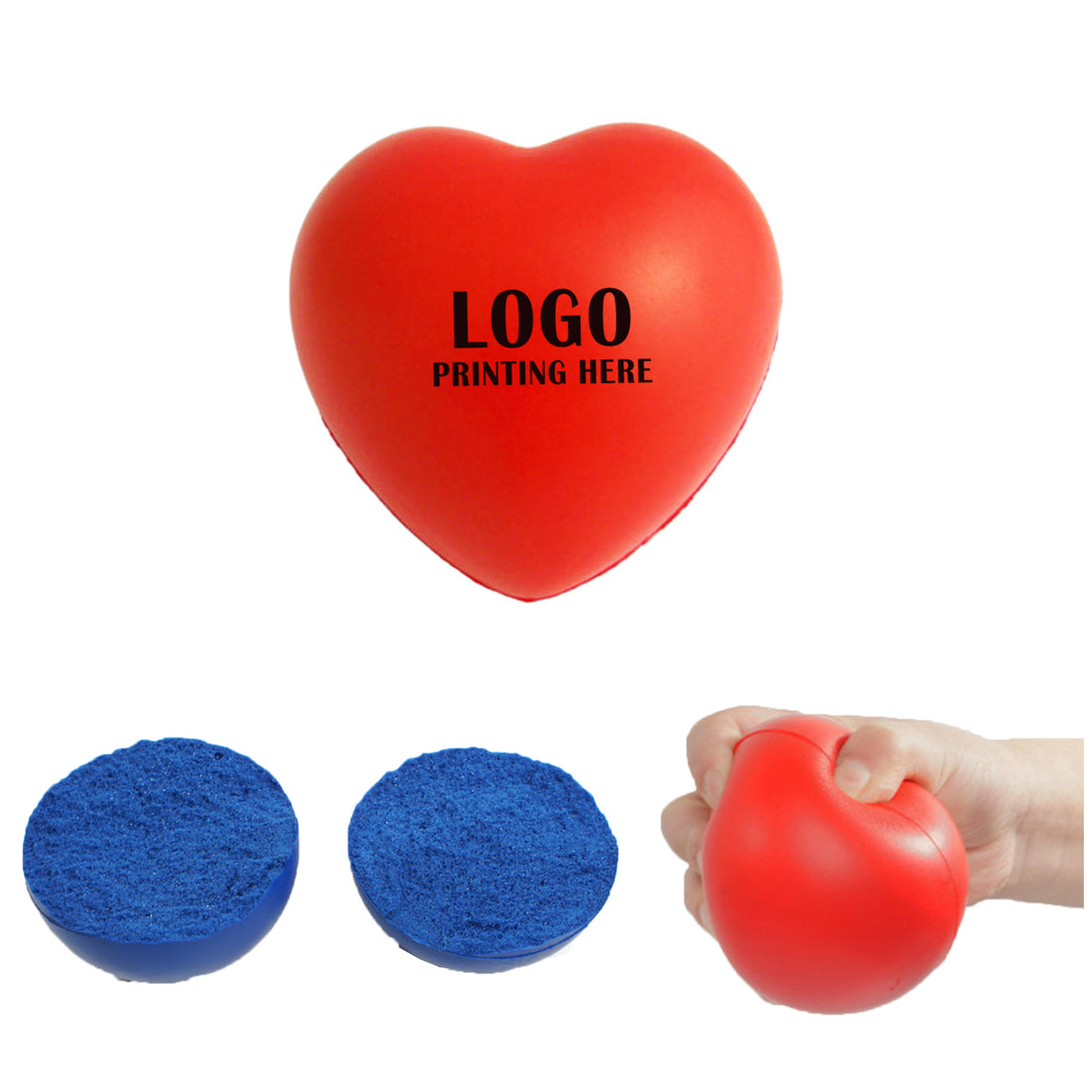 SUPSRC13  Stress Heart Ball 1 Color Imprint