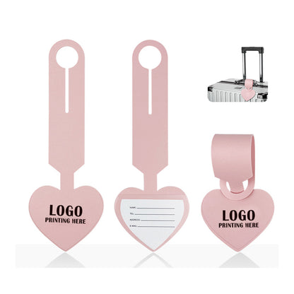 HUPSRC23 Heart Shape Traveler PU Leather Luggage Tag