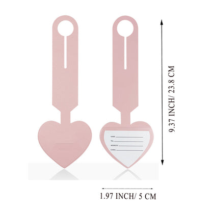 HUPSRC23 Heart Shape Traveler PU Leather Luggage Tag