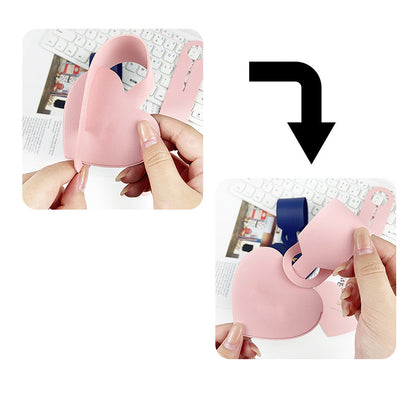 HUPSRC23 Heart Shape Traveler PU Leather Luggage Tag