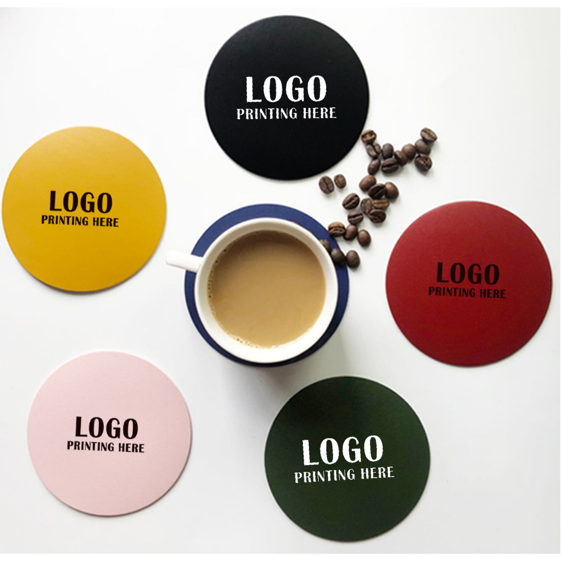 HUPSRC24 Soft Round Waterproof PU Leather Coaster