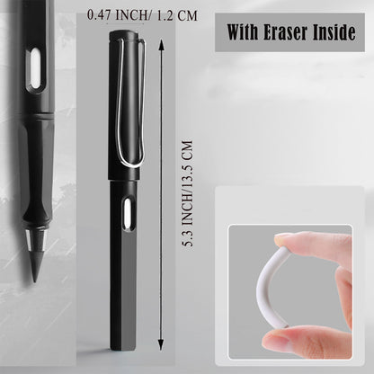 HUPSRC28 Innovative Inkless Everlasting Plastic Pencil Black With Eraser