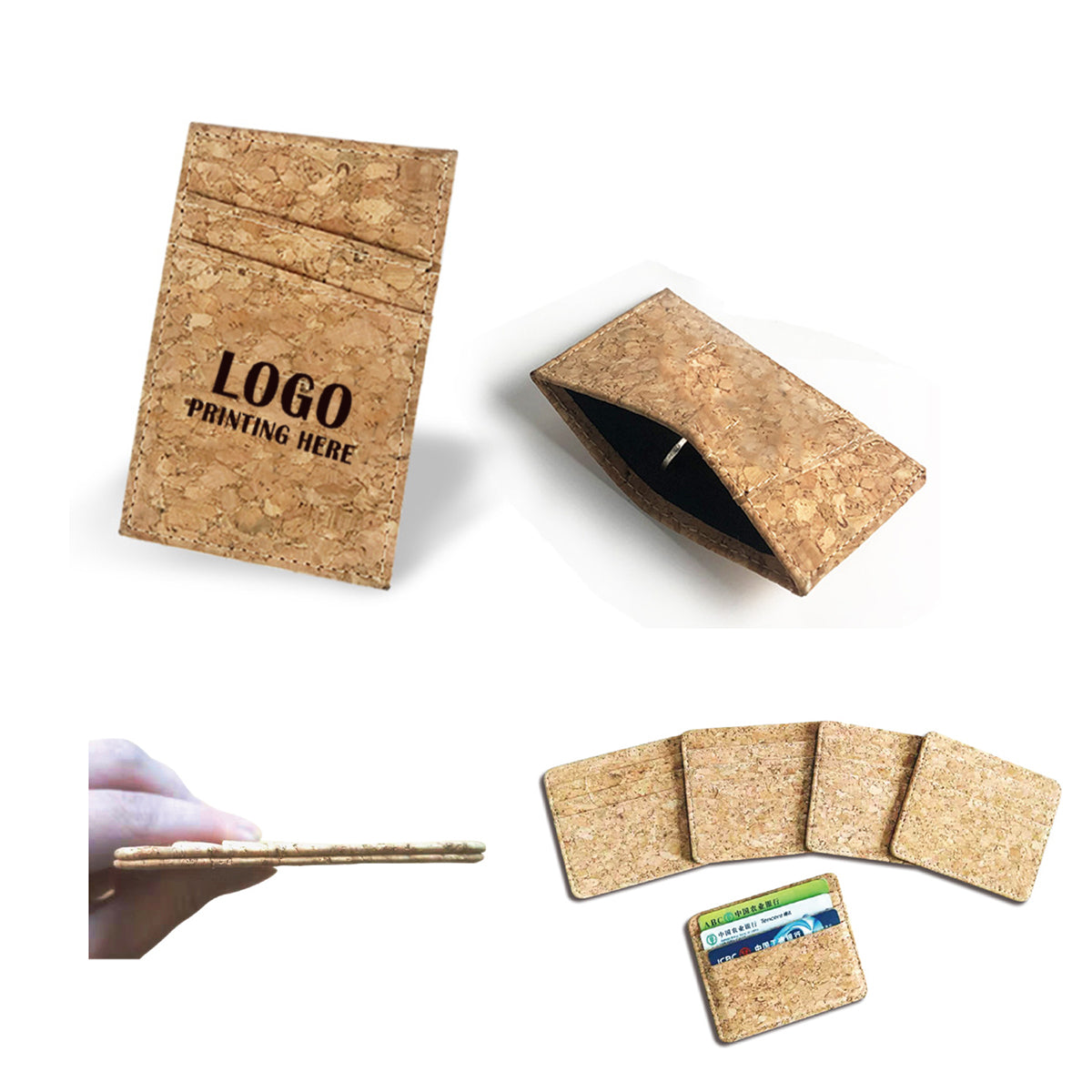 HUPSRC29 Eco Friendly Cork Wallet Safety Card Sleeve