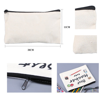 HUPSRC36 Plain Cotton Canvas Multipurpose Zipper Bag