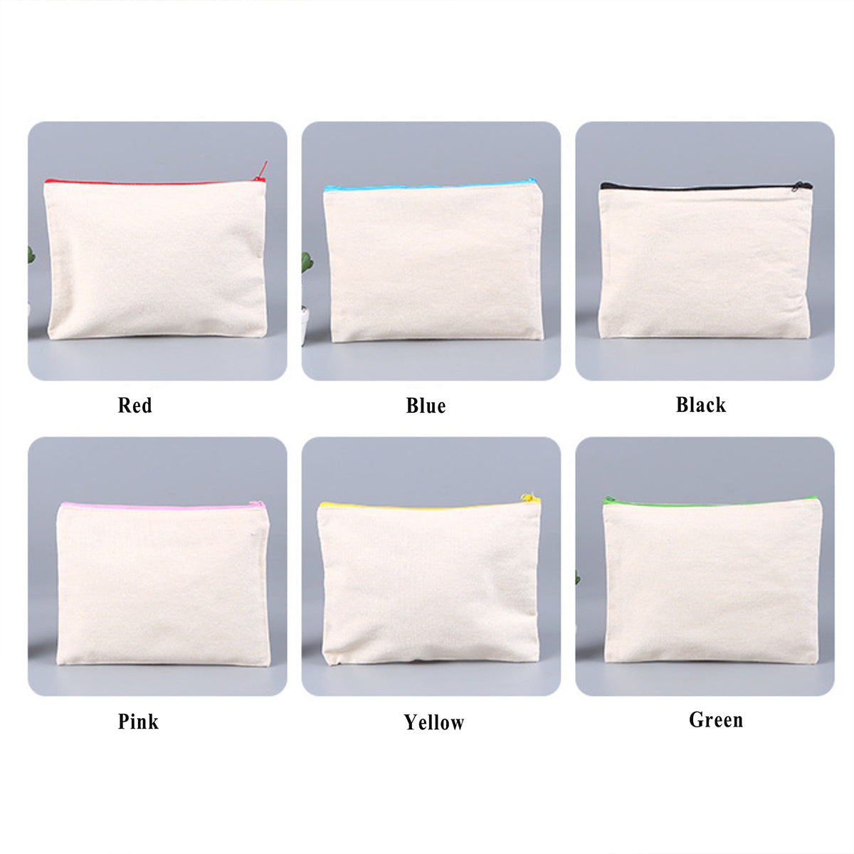 HUPSRC36 Plain Cotton Canvas Multipurpose Zipper Bag