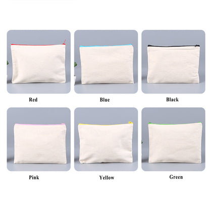 HUPSRC36 Plain Cotton Canvas Multipurpose Zipper Bag