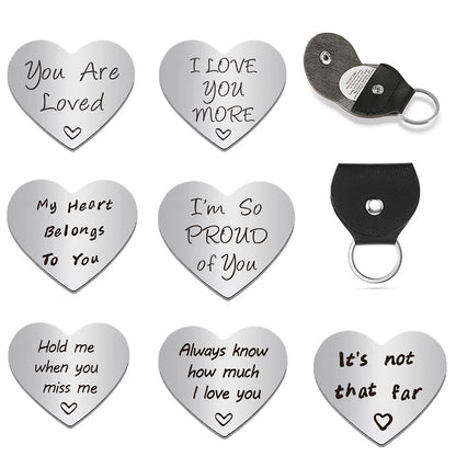 HUPSRC38 Stainless Steel Double Sided Inspirational Gift Heart Shaped