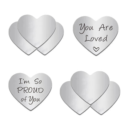 HUPSRC38 Stainless Steel Double Sided Inspirational Gift Heart Shaped