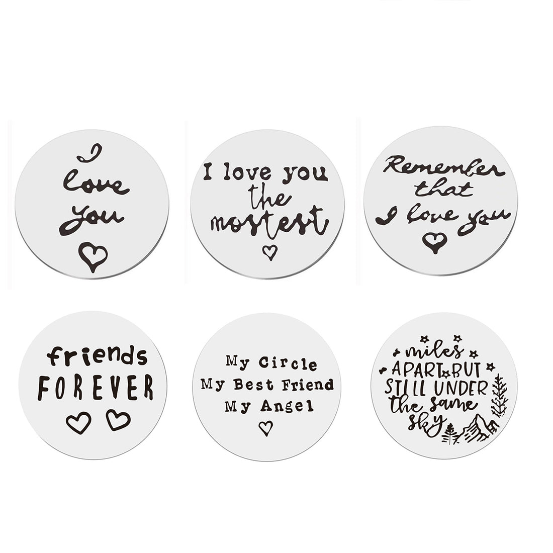 HUPSRC39 Stainless Steel Double Sided Inspirational Gift Round Shaped