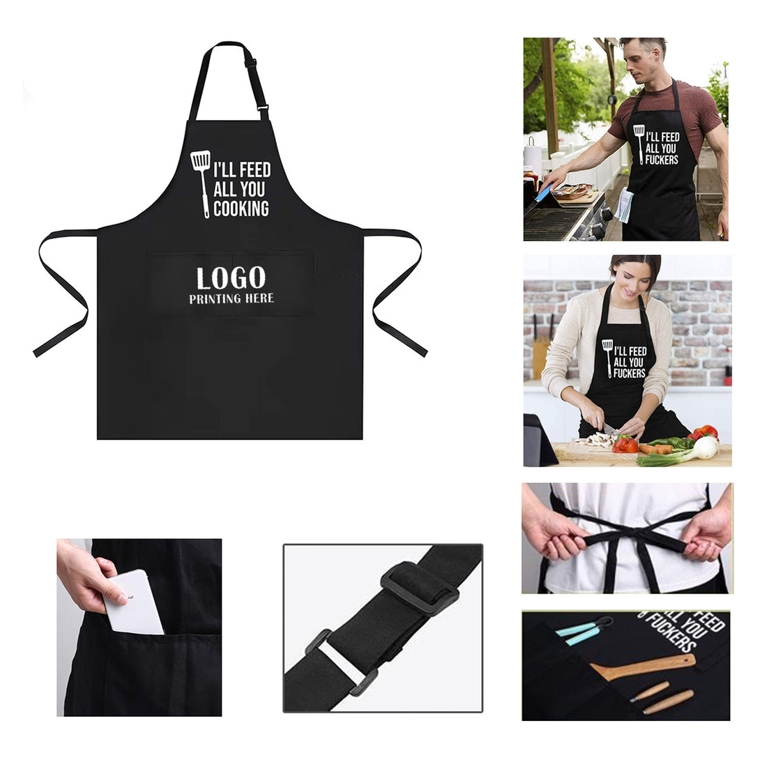 HUPSRC42 Funny Chef Aprons with Pockets