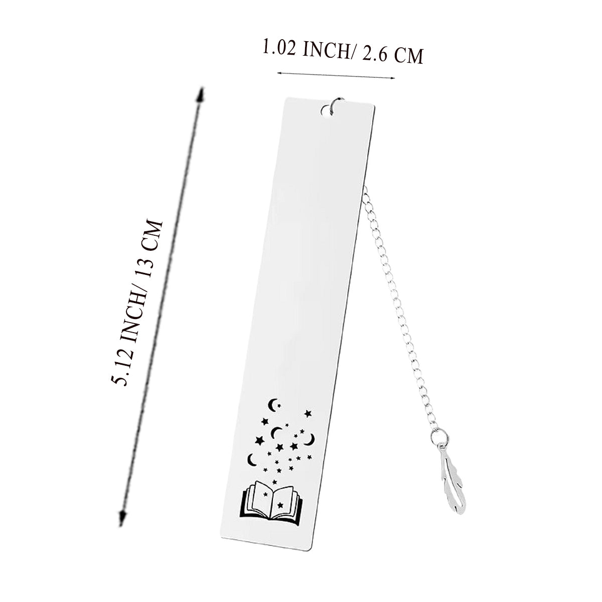 HUPSRC48 Metallic Stainless Steel Bookmark