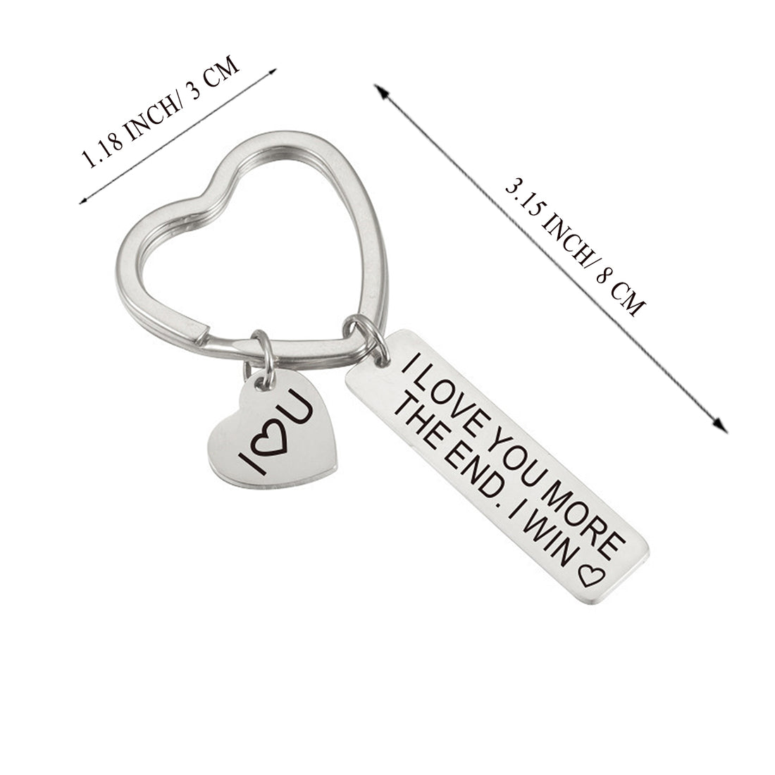 SUPSRC51 Stainless Steel Keychain With Heart Circle