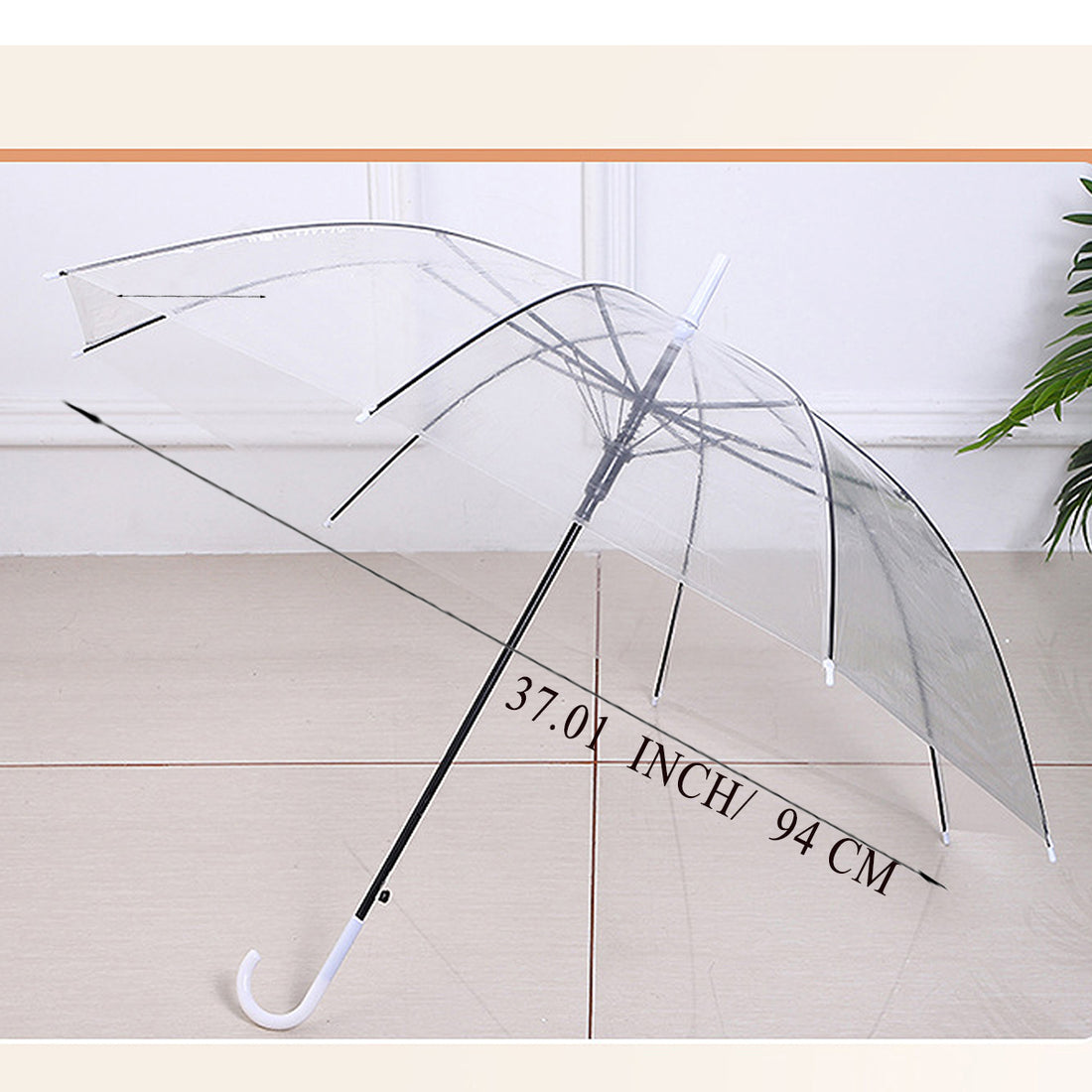 HUPSRC61 Clear Umbrella Wedding Style Stick Umbrellas Large Canopy Windproof Bulk Auto Open Umbrella