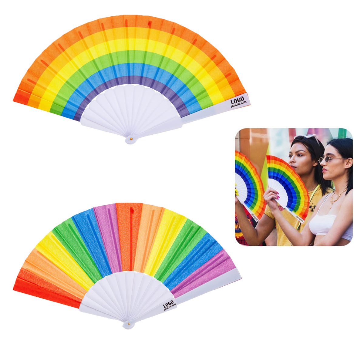 HUPSRC62 Fold Rainbow Fan