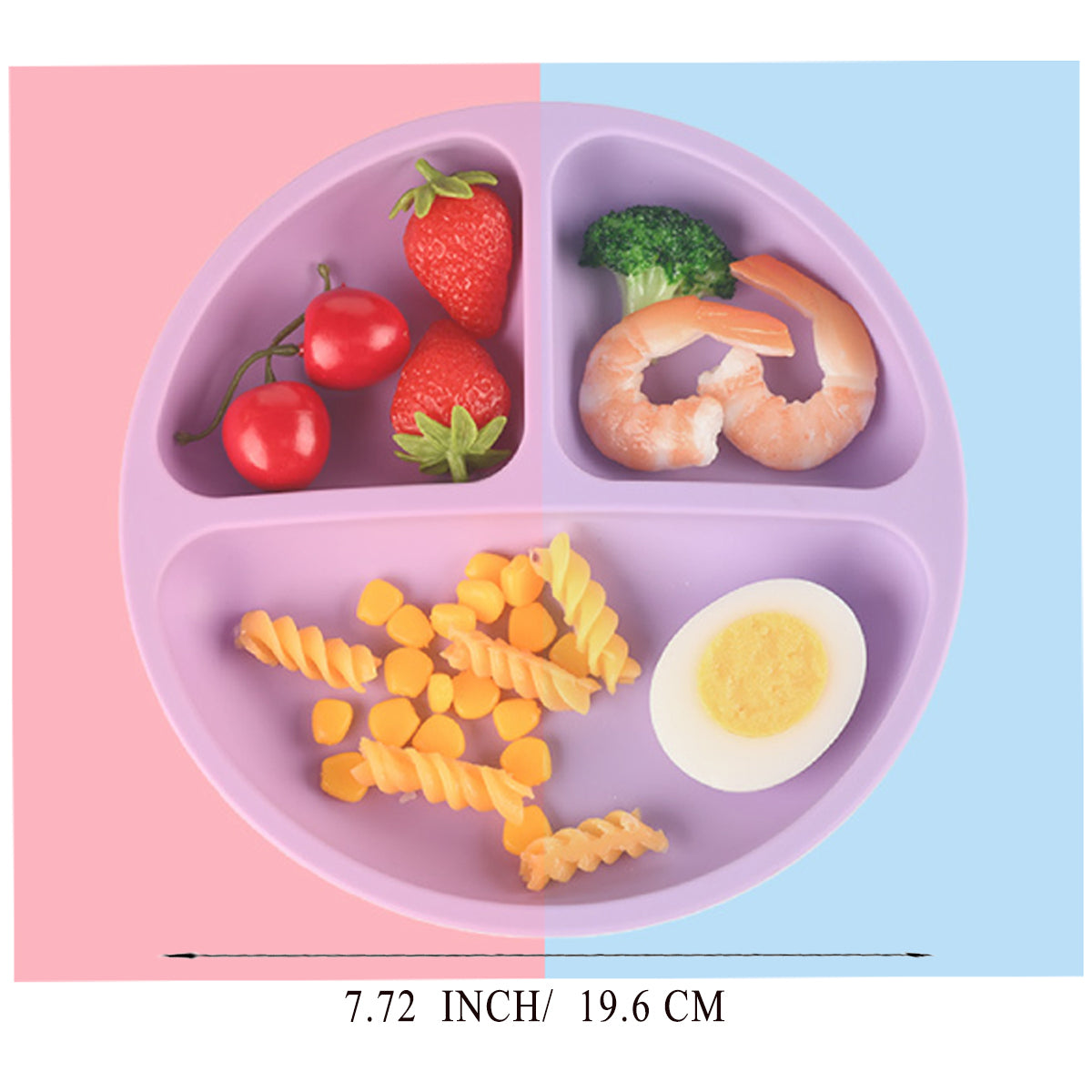 HUPSRC64 3 Compartments Non Slip Silicone Baby Placemat